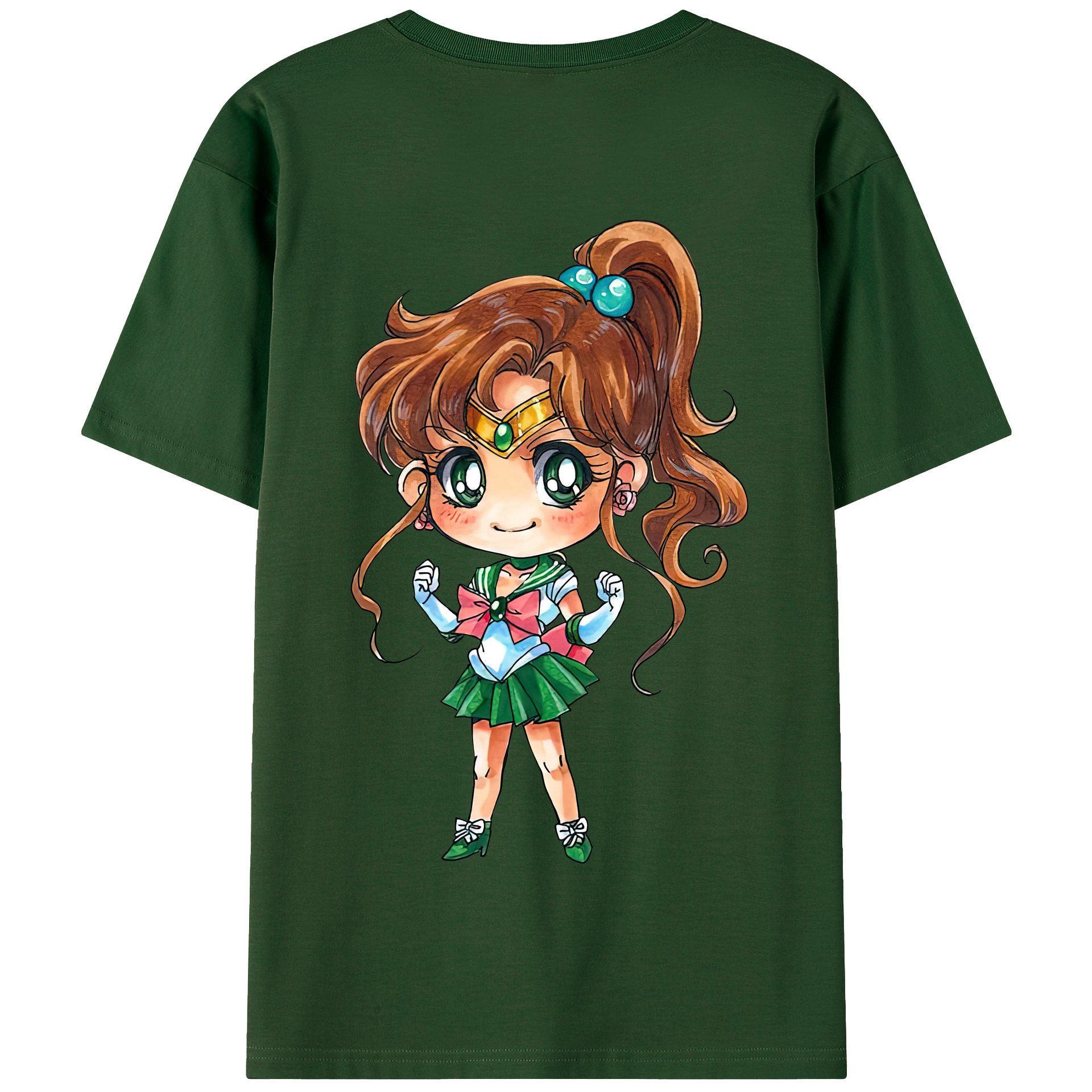 （画像用） 美少女戦士セーラームーン 木野 まこと きの まこと Sailor Moon Kino Makoto （セーラージュピター；Sailor Jupiter） 綿100％半袖Tシャツ（背面プリント）